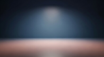 Abstract blurred studio background smooth dark blue gradient backdrop with spotlight empty space for product display