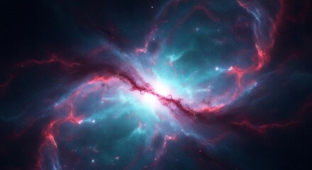 Abstract nebula with glowing center cosmic cloud formation suitable for science and space exploration themes