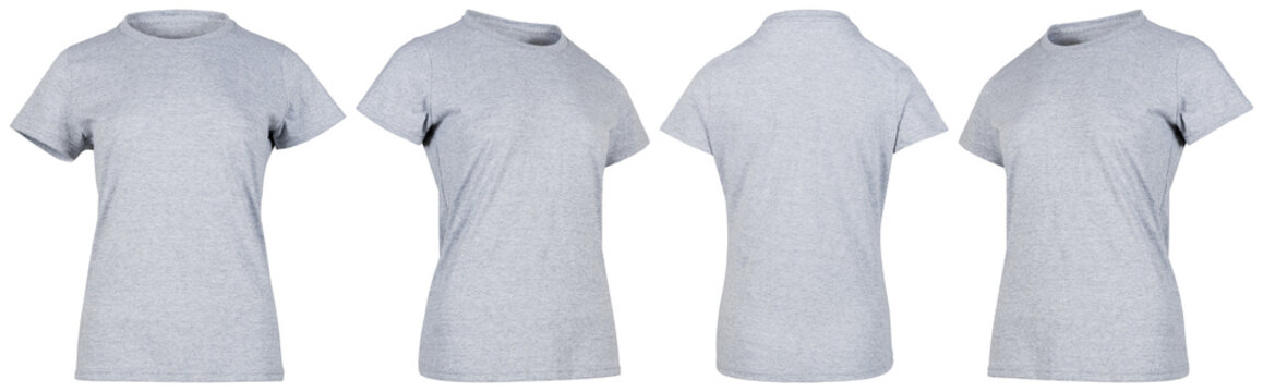 Playera gris jaspe para dama 4 vistas sin fondo