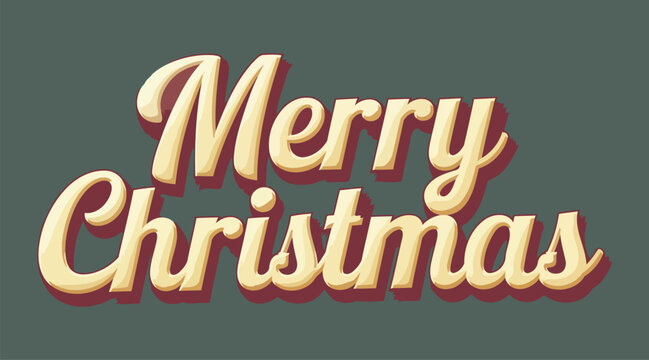 Merry Christmas vintage typography design with retro-style lettering and warm holiday colors for festive seasonal greetings