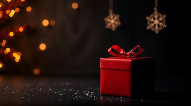 New Year background, soft pastel colors, gentle snowflakes, simple gradient, clean and uncluttered design, xmas gifts in red boxes