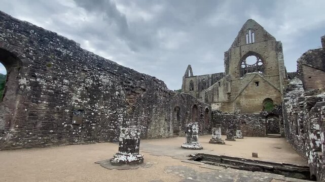 Majestic ancient ruins of Tintern Abbey on the Welsh bank,
Tintern, Wales, United Kingdom