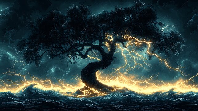Epic storm fantasy nature art high resolution picture