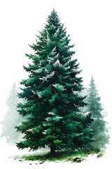 Fototapeta premium Evergreen tree minimalist design high resolution picture