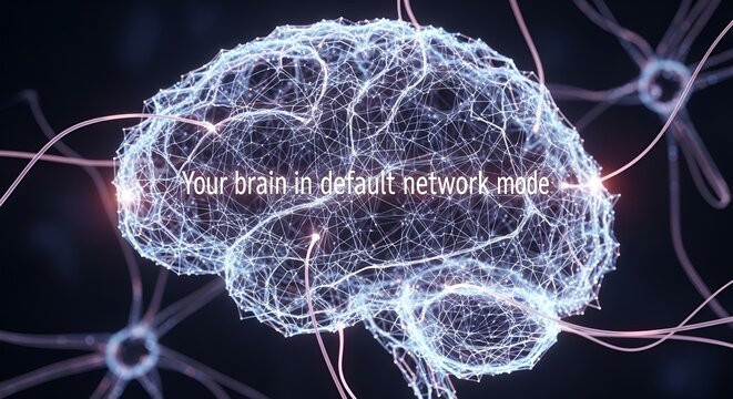 Default Mode Network &ndash; Brain Resting State and Neural Connectivity Infographic"