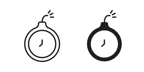 Deadline icons in simple black style symbol sign for apps and website © Abstractor