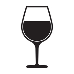 Wine Glass Icon in a Simple Elegant Style