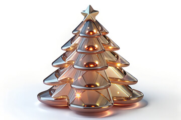 A elegant transparent glass Christmas tree with decoration , vector art