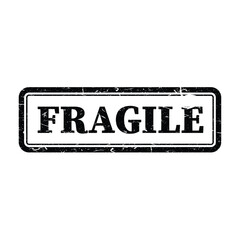 Grunge fragile rubber stamp design template vector