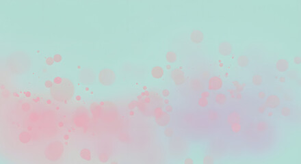 Abstract watercolor background with soft pink and purple paint splatters on a light mint green backdrop, creating a dreamy and serene artistic texture