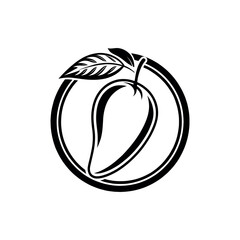 mango silhouette logo vector line art logo design
