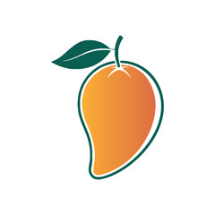 mango silhouette logo vector line art logo design
