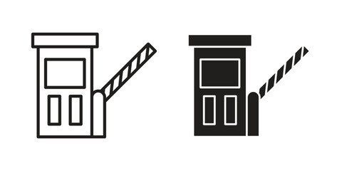 Road toll icons in simple black style symbol sign for apps and website