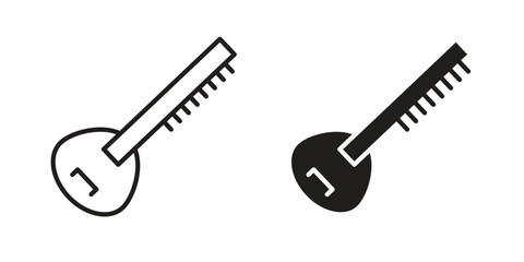Sitar icons in simple black style symbol sign for apps and website