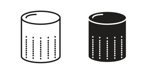 Smart speaker icons in simple black style symbol sign for apps and website