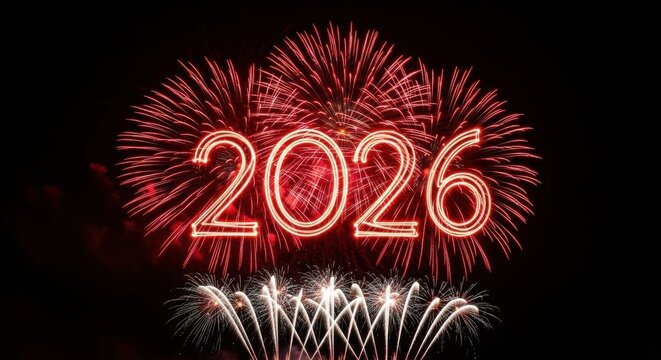 Happy new year 2026 fireworks celebration