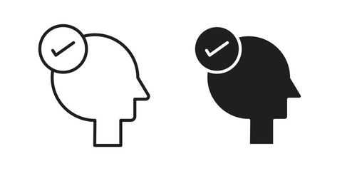 Understand icons in simple black style symbol sign for apps and website
