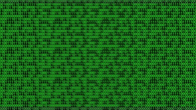 Seamless digital binary code green background animation