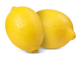 Fresh yellow lemons isolated on white. Citrus fruit
