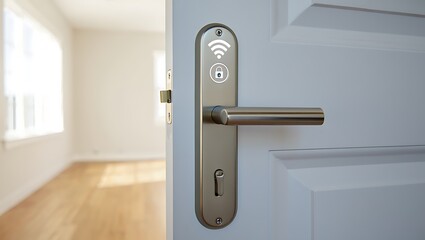 Smart lock system on a door providing security and convenience entry