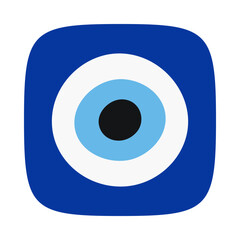 Blue Squircle Evil Eye Protection Symbol