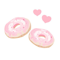 heart shaped cookies, donuts pink cream, valentine's day, wedding, merry Christmas, happy birthday 