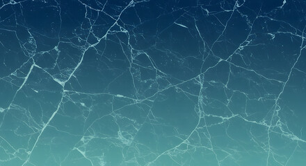 Intricate white crack pattern on a smooth blue to teal gradient background, resembling shattered ice or glass, creating an abstract textured surface