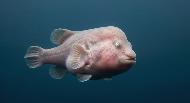 Close-up of a pink asian sheepshead wrasse swimming underwater