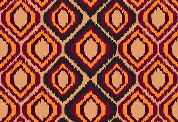 Ethnic abstract ikat art. Ikat pattern design. For textile and fabric.