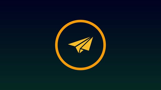 Paper plane icon isolated on blue background. Paper airplane icon. Aircraft sign. 4K Video motion graphic animation