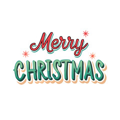 Obraz premium Merry Christmas text effects, Christmas retro style text effects