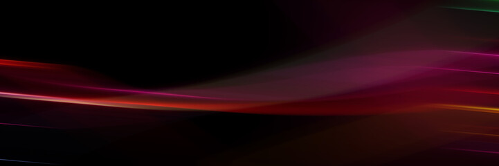 A minimalist abstract background with a soft, blurred streak of red neon light on a dark background. A simple and elegant concept of motion and speed.