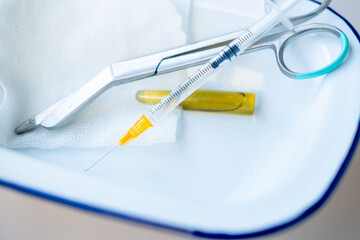 Medical instruments, Healthcare tools syringe, medicine ampoule, stethoscope, injection equipment, terminal care ethics, end-of-life medical ethics, patient rights, controversial healthcare topics