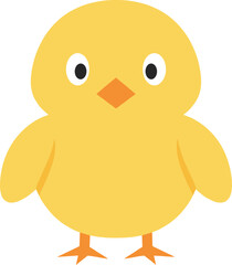 Cute cartoon yellow baby chick character illustration.