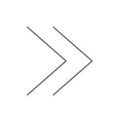 Illustration of two chevron shapes aligned horizontally and pointing to the right side on a white background
