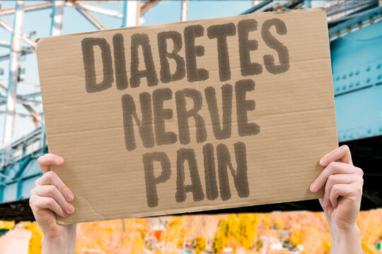 "Diabetes Nerve Pain" Long-term diabetes can damage peripheral nerves. NEUROPATHY. FEET. LEGS. TINGLING. BURNING.