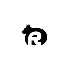 Minimalist Logo Design Featuring a Stylized Squirrel and the Letter R.