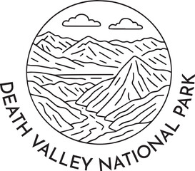 Death Valley National Park -  monoline vintage outdoor badge design