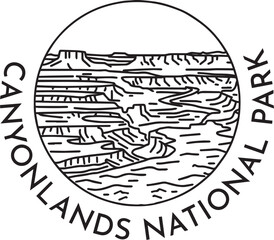 Canyonlands National Park monoline vintage outdoor badge design