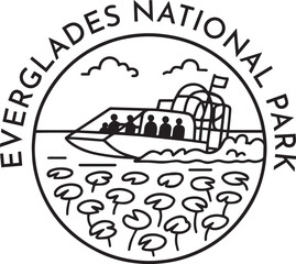 Everglades National Park monoline vintage outdoor badge design