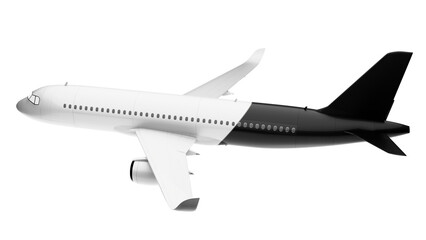 lack and white airplane/drone mockup. Black and white passenger jet. Twin-engine aircraft. Beautiful airplane mockup.