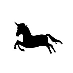 Black running horse silhouette vector illustration isolated on white