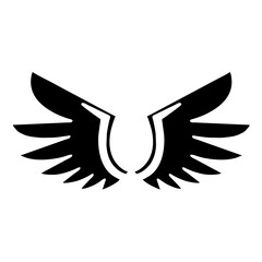 Black vector silhouette of a majestic flying eagle with wings, perfect for a tribal animal tattoo design or powerful symbol illustration