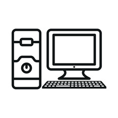 Desktop computer icon vector design template