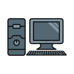 Desktop computer icon vector design template