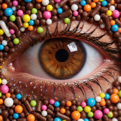 Candy-Covered Eye Close-Up