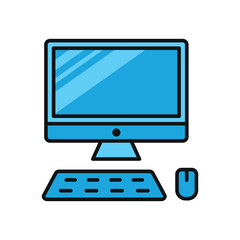 Desktop computer icon vector design template