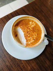 Cup of creme brulee latte