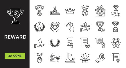 Illustrative Icon Set A Collection of Reward and Achievement Symbols for Various Uses
