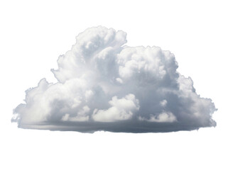 Fluffy cumulus cloud PNG isolated on transparent background, atmospheric weather element for design projects and compositing